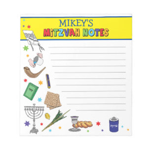 Personalisiert Mitzvah Notepad - Stil 2 Notizblock