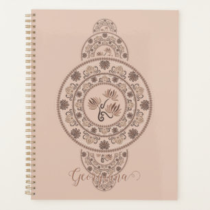 Personalisiert Mocha Rokoko Lotus Ornamental Manda Planer