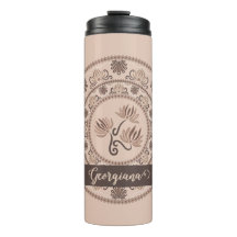 Personalisiert Mocha Rokoko Revival Dot Mandala