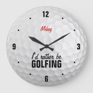 Personalisiert möchte ich lieber Golf spielen Große Wanduhr
