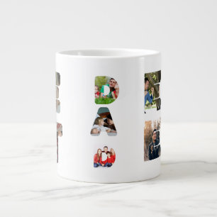 Personalisiert modern 11 Foto Bester Vater je Väte Jumbo-Tasse