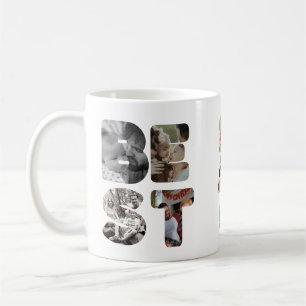 Personalisiert modern 11 Foto Bester Vater je Väte Kaffeetasse