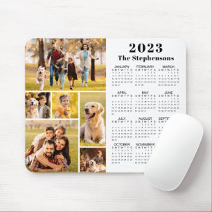 Personalisiert Modern 2023 Kalender 6 FotoCollage Mousepad