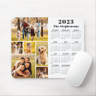 Personalisiert Modern 2023 Kalender 6 FotoCollage Mousepad