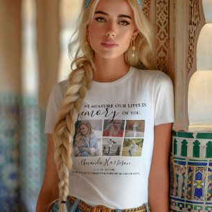 Personalisiert Modern 9 Fotos Gedenkshirt T-Shirt