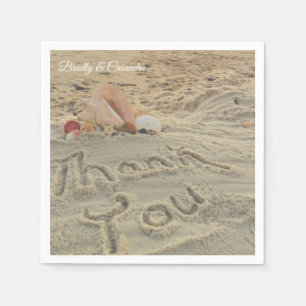 Personalisiert Modern Beach Wedding Muscheln Viele Serviette