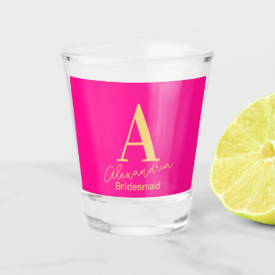 Personalisiert Modern Bridesmaid Monogram Schnapsglas