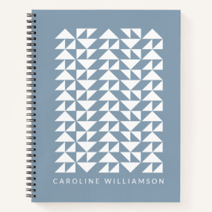 Personalisiert Modern Geometric Minimalistisch Blu Notizbuch