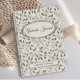 Personalisiert Modern Green Leaf Dankesblatt Notizbuch