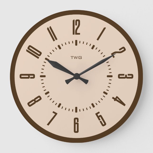 Personalisiert modern Minimalistisch Große Wanduhr (Vorderseite)