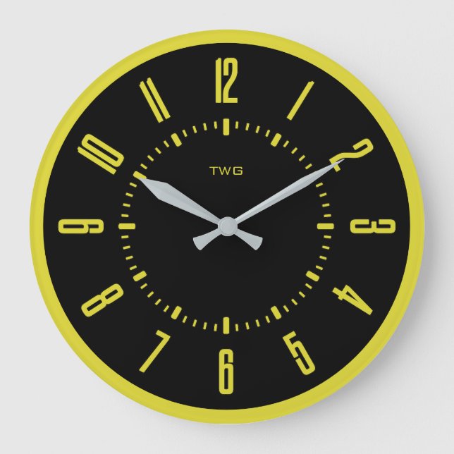 Personalisiert modern Minimalistisch Große Wanduhr (Vorderseite)