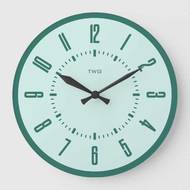 Personalisiert modern Minimalistisch Große Wanduhr (Vorderseite)