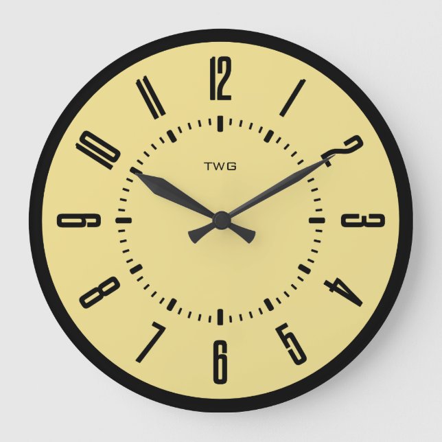 Personalisiert modern Minimalistisch Große Wanduhr (Vorderseite)