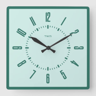 Personalisiert modern Minimalistisch Quadratische Wanduhr