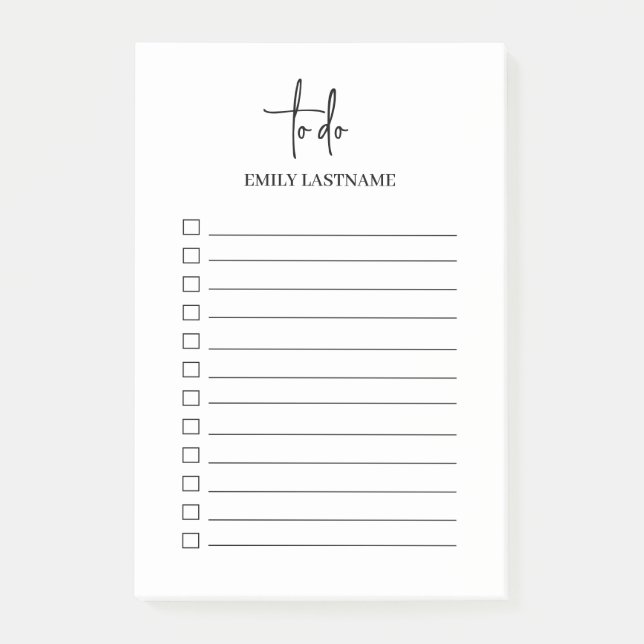 Personalisiert modern Minimalistisch, um Notizen a (Vorderseite)