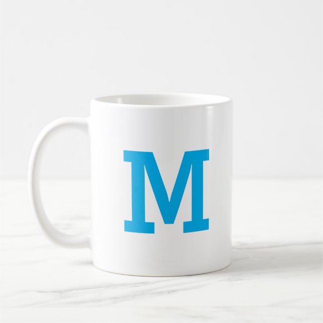 Personalisiert-Modern-Monogramm-Anfangsbuchstaben  Kaffeetasse (Links)