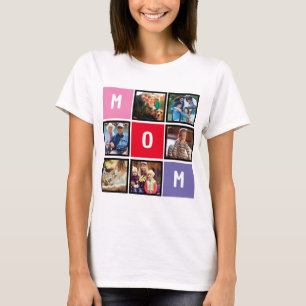 Personalisiert Modern Mothers Day Mama FotoCollage T-Shirt