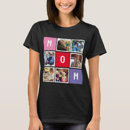 Personalisiert Modern Mothers Day Mama FotoCollage T-Shirt