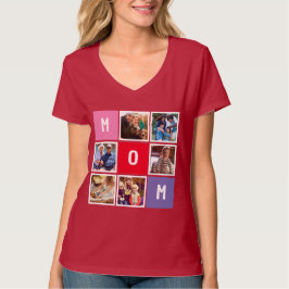 Personalisiert Modern Mothers Day Mama FotoCollage T-Shirt