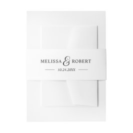 Personalisiert Modern NAME Black & White Wedding Einladungsbanderole