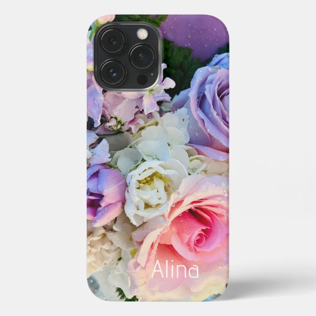 Personalisiert Modern , Niedliche Rose iPhone iPho iPhone Hülle (Rückseite)