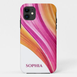 Personalisiert-modern-rosa Orange und Gelb- Case-Mate iPhone Hülle