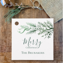 Personalisiert Modern Simple Greenery Weihnachtsge Geschenkanhänger