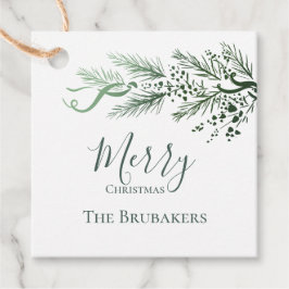 Personalisiert Modern Simple Greenery Weihnachtsge Geschenkanhänger