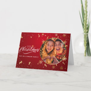 Personalisiert Modern Single Foto Weihnachtskarte Feiertagskarte