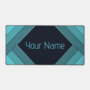 Personalisiert Moderne Aquamarine Sleek Geometrie Schreibtischunterlage