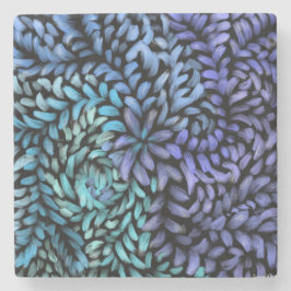 Personalisiert Moderne aquamarine und blaue Blüten Steinuntersetzer