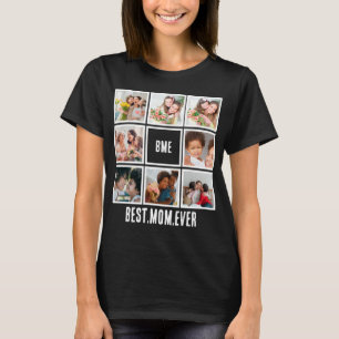 Personalisiert Moderne beste Mama je 8 FotoCollage T-Shirt