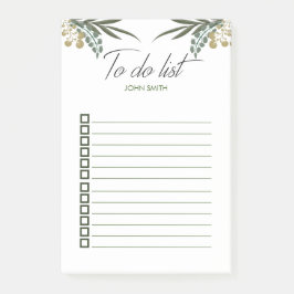 Personalisiert Moderne botanische Blätter im Wasse Post-it Klebezettel