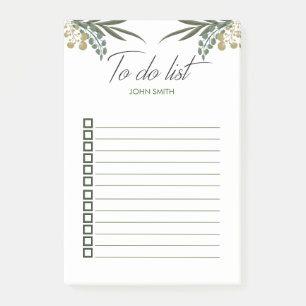 Personalisiert Moderne botanische Blätter im Wasse Post-it Klebezettel