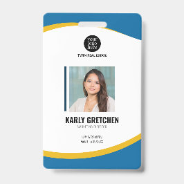 Personalisiert-Moderne Corporate Employee ID Blue Ausweis
