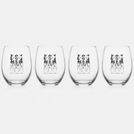 Personalisiert Moderne, elegante Hexen Weinbar Weinglas Ohne Stiel