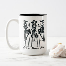 Personalisiert Moderne, elegante Hexen Weinbar Zweifarbige Tasse