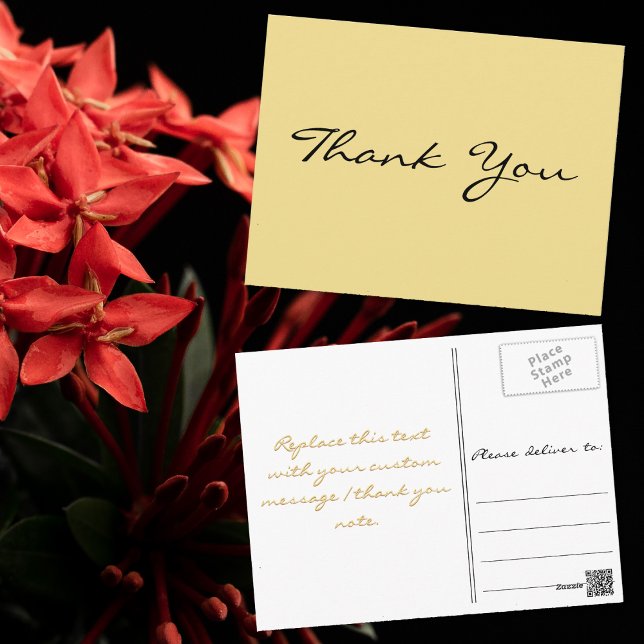 Personalisiert Moderne elegante Imitate Gold Viele Postkarte (Personalized Modern Elegant Faux Gold Thank You Postcard)