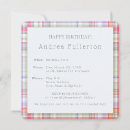 Personalisiert Moderne Elegante Karierte Geburtsta Einladung