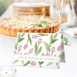 Personalisiert Moderne rosa Tulip Blume Gruß Karte