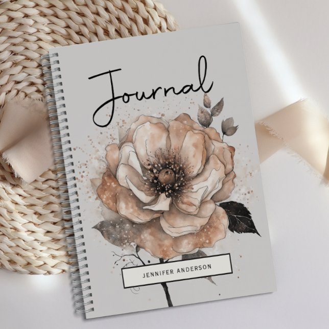 Personalisiert Moderne Rose Gold Floral Journal Notizbuch (Von Creator hochgeladen)