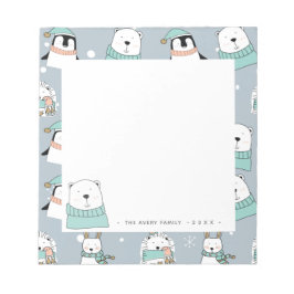 Personalisiert Moderne Weihnachts-Niedliche Tiere Notizblock