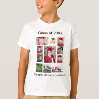 Personalisiert Moderner Abschluss 11 FotoCollage T-Shirt