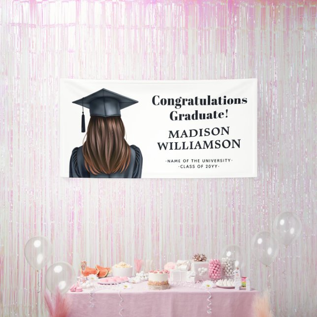 Personalisiert Moderner Abschluss Weibliche Gradui Banner (Party)