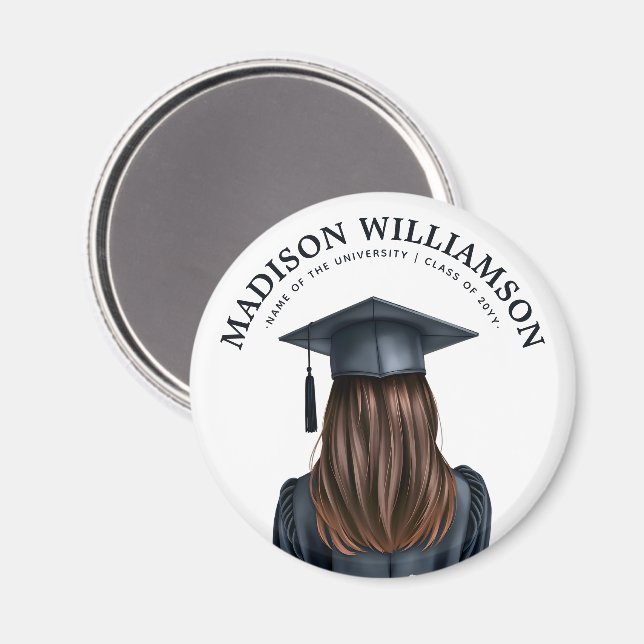 Personalisiert Moderner Abschluss Weibliche Gradui Magnet (Vorderseite/Rückseite)