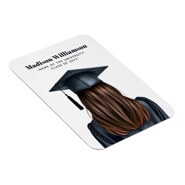 Personalisiert Moderner Abschluss Weibliche Gradui Magnet (Rechte Seite)