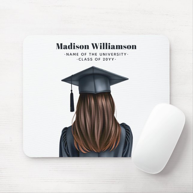 Personalisiert Moderner Abschluss Weibliche Gradui Mousepad (Mit Mouse)
