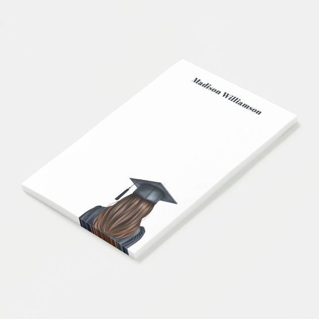 Personalisiert Moderner Abschluss Weibliche Gradui Post-it Klebezettel (angewinkelt)