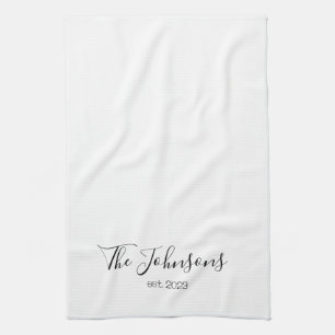 Personalisiert Moderner Familienname Minimalistisc Geschirrtuch