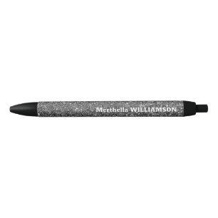 Personalisiert Moderner Funkelnd Silver GLITZER Kugelschreiber